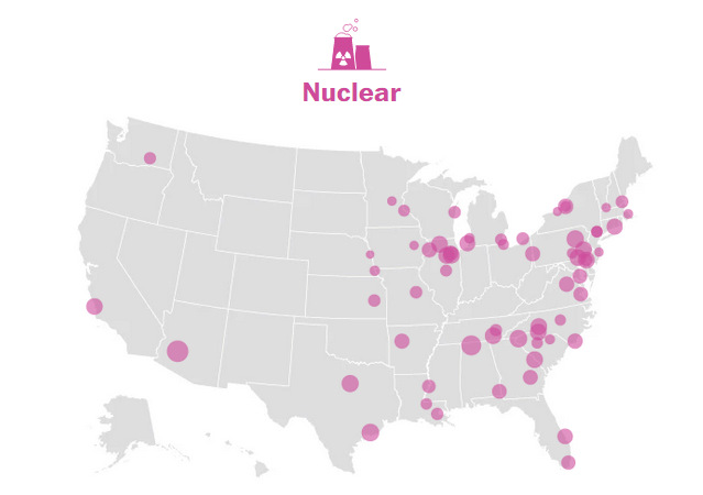 Nuclear power plants map