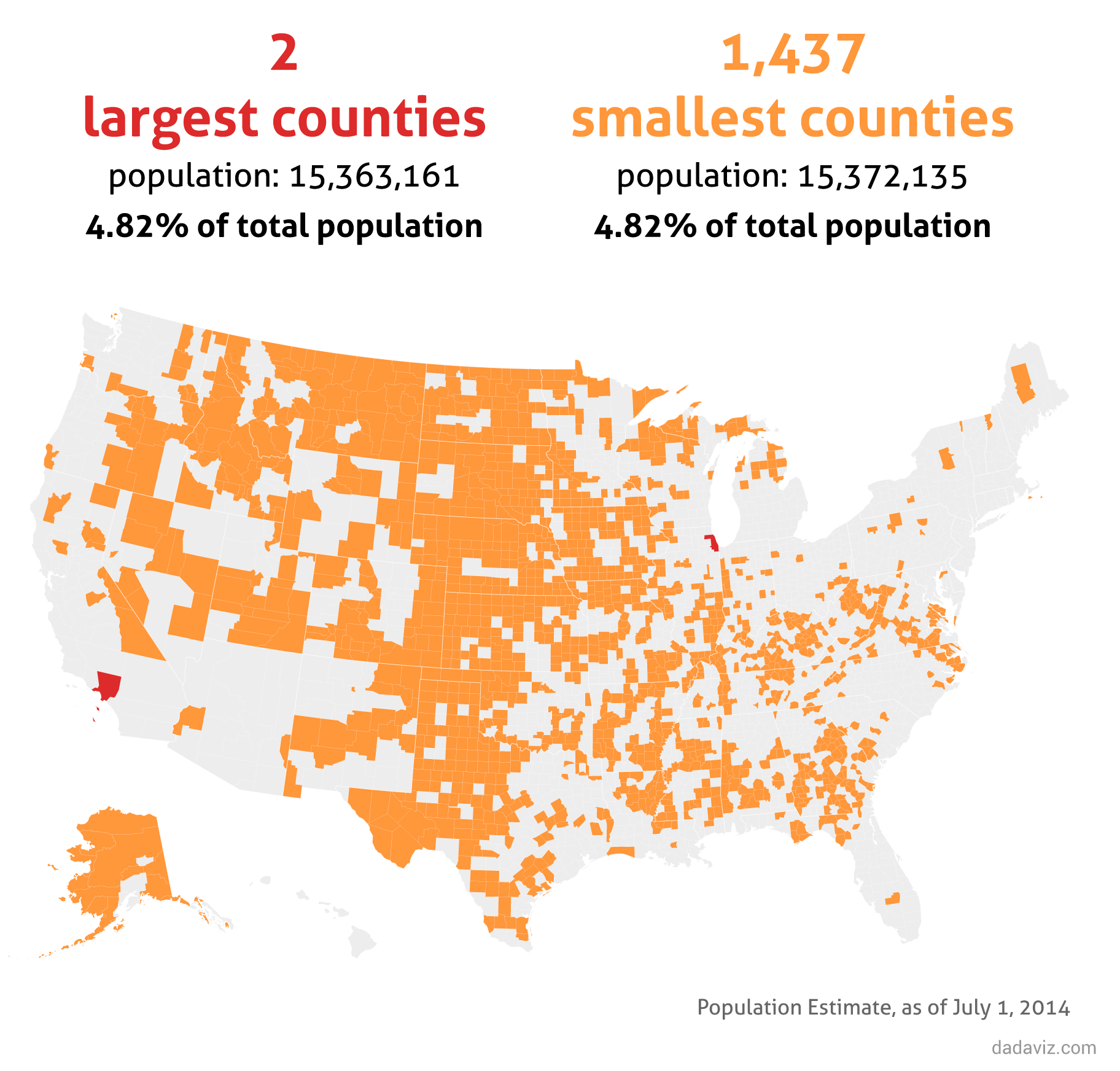 Maps  The Extreme Variance in U S  Population Distribution - 45