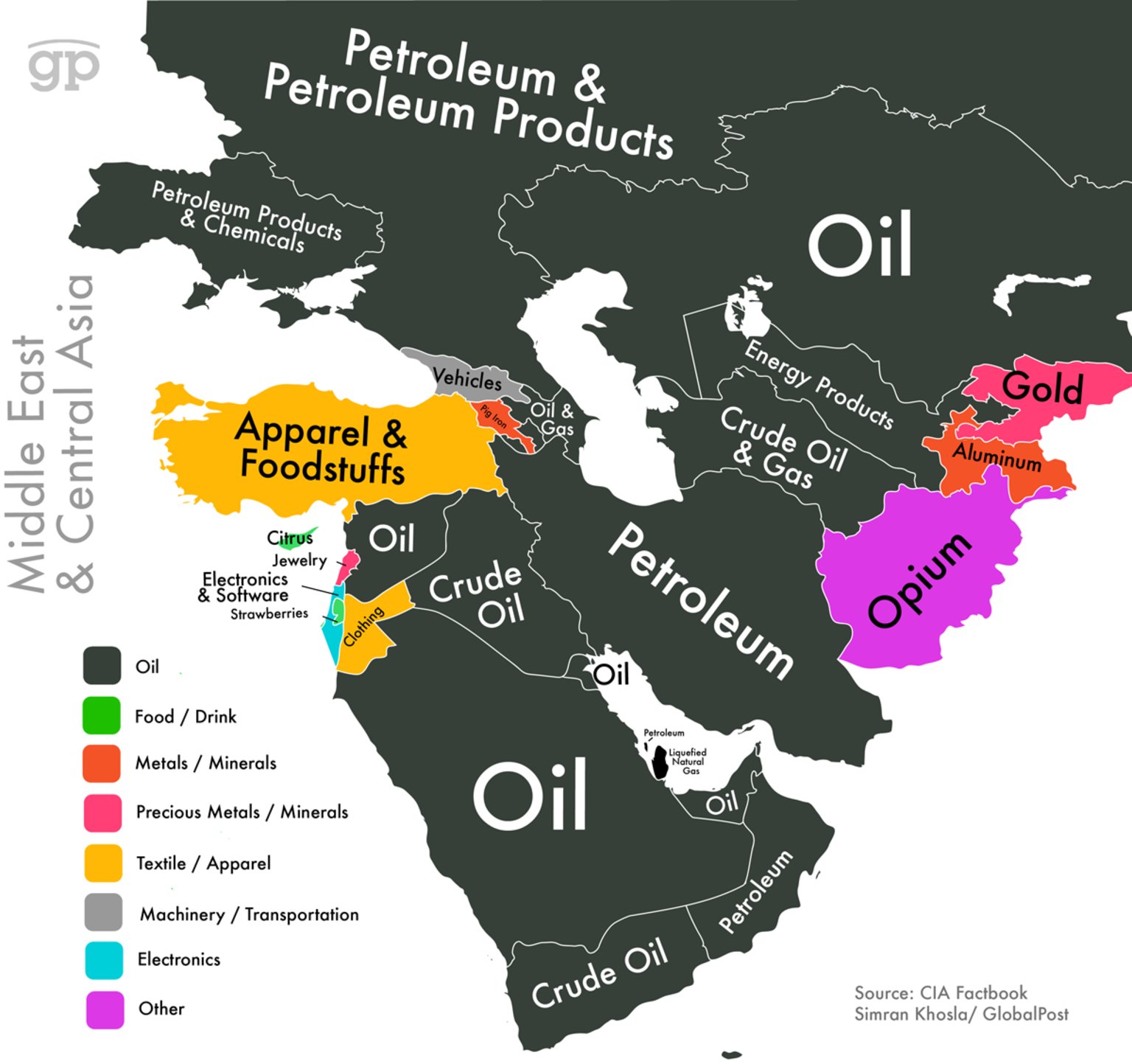 middle east on world map