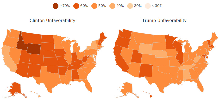 Unfavorability by state