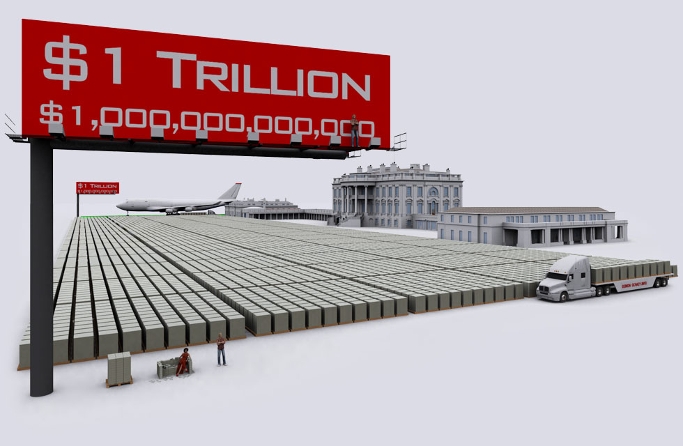  20 Trillion of U S  Debt Visualized Using Stacks of  100 Bills - 69