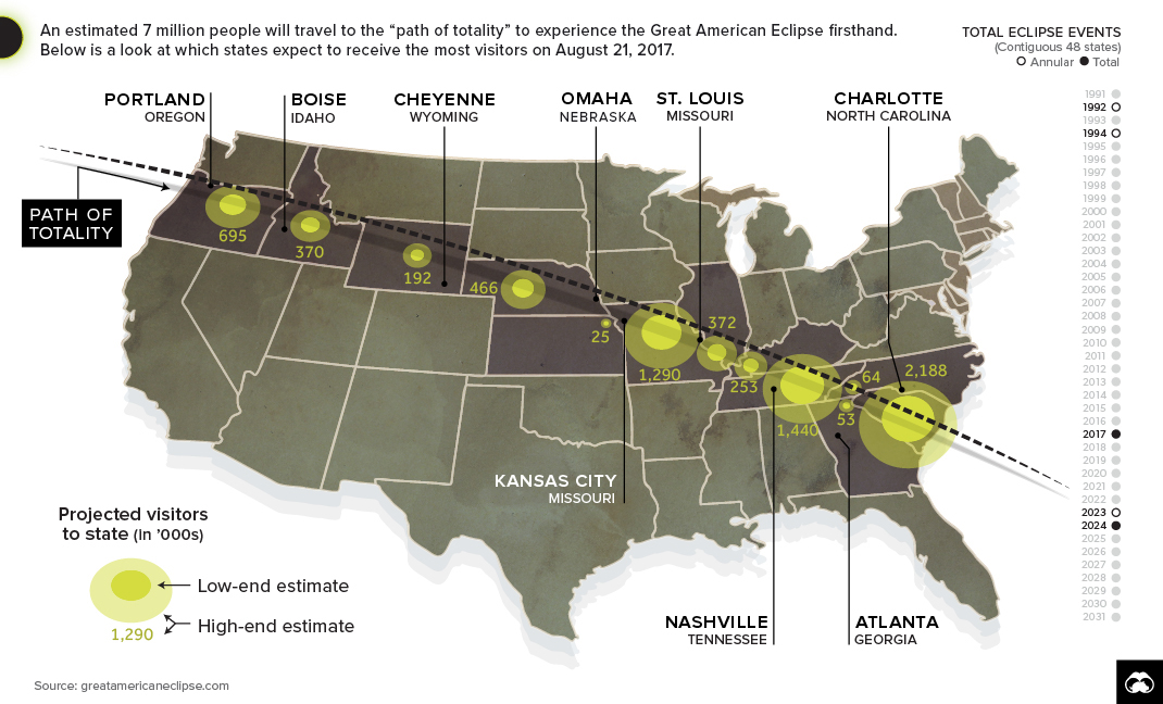 This Map Shows Which States Will Benefit From Solar Eclipse Tourism