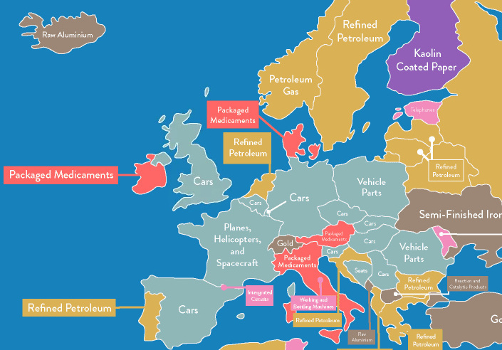 This Giant Map Shows the Top Export of Every Country - 51
