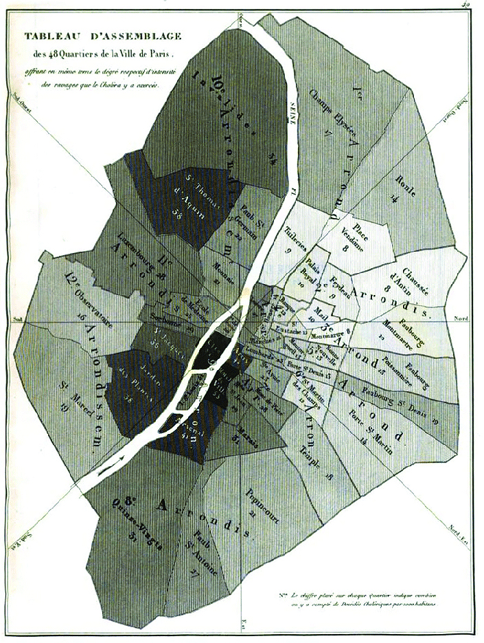 1832 cholera map paris