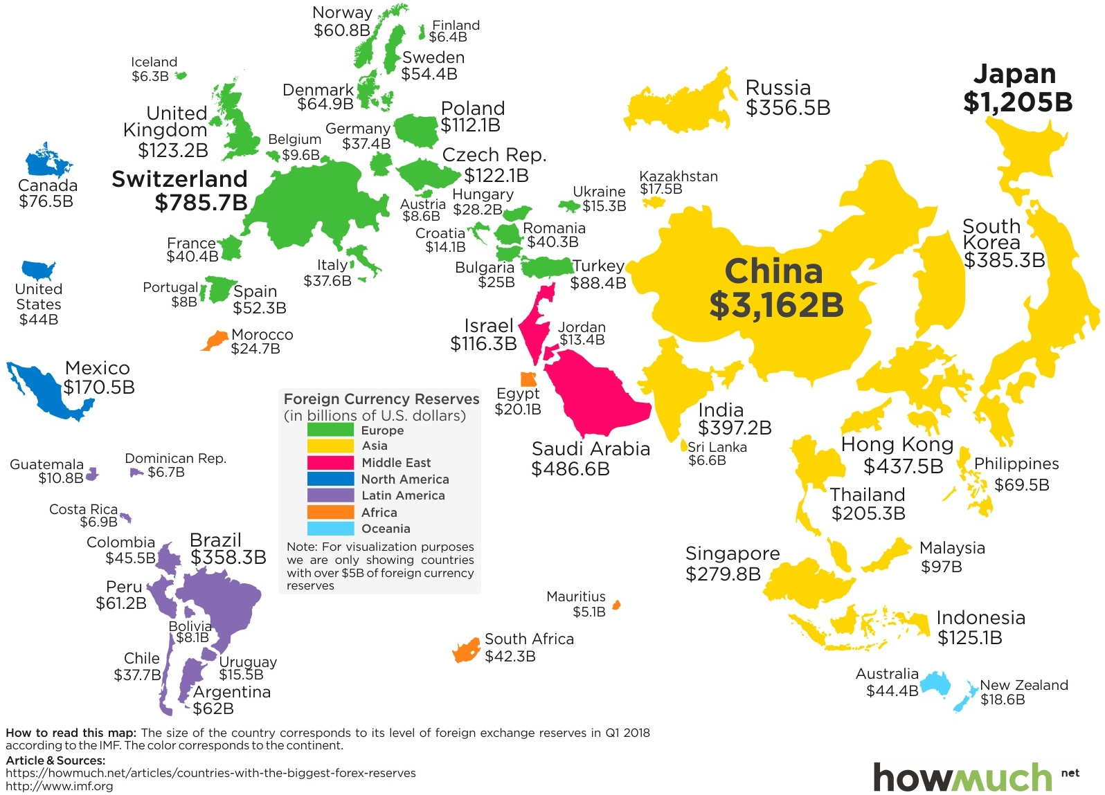 Mapped: The Countries With the Most Foreign Currency Reserves