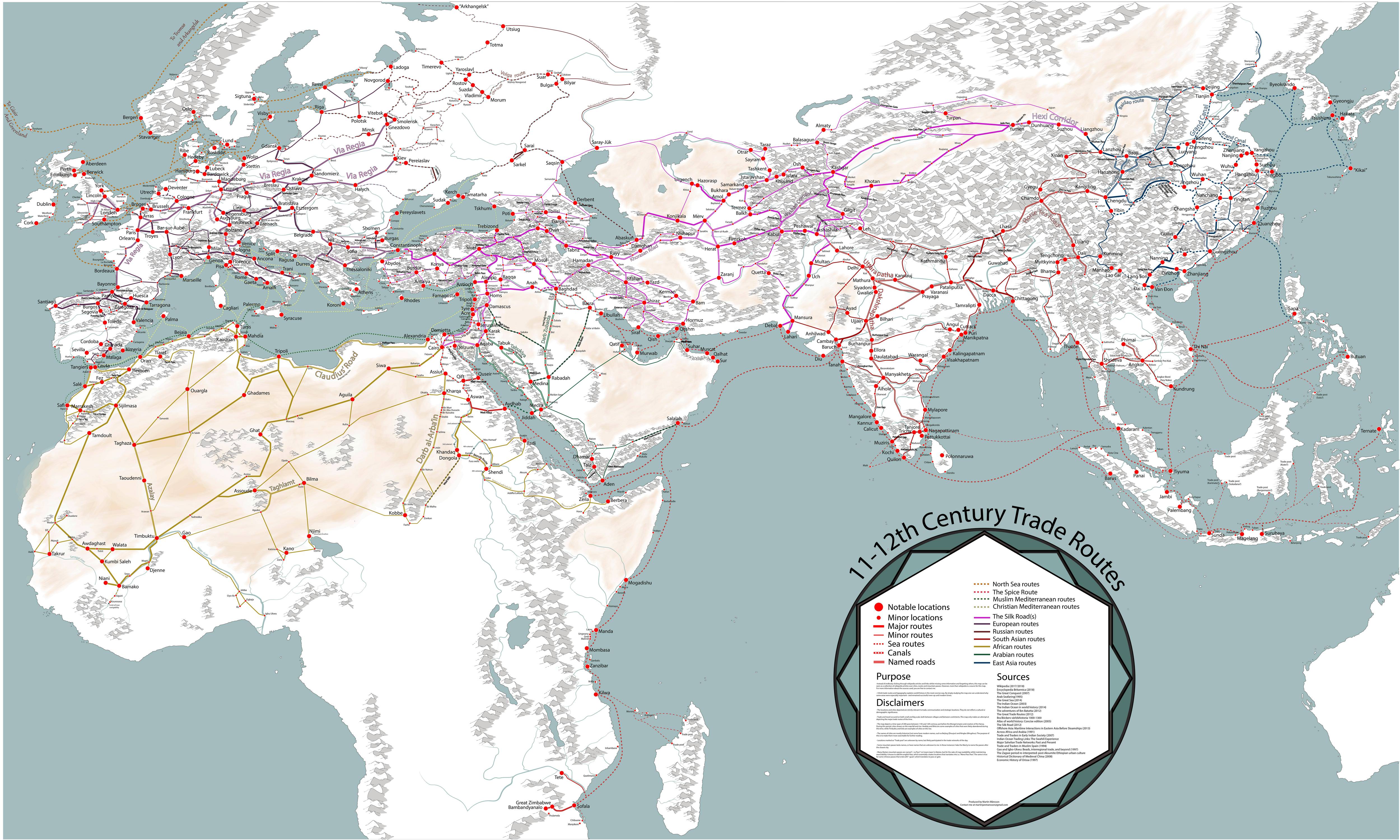 A Fascinating Map Of Medieval Trade Routes