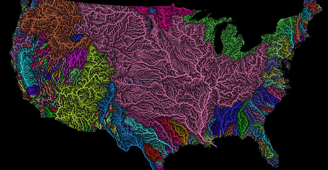 United States Watersheds Map Living Room Design 2020