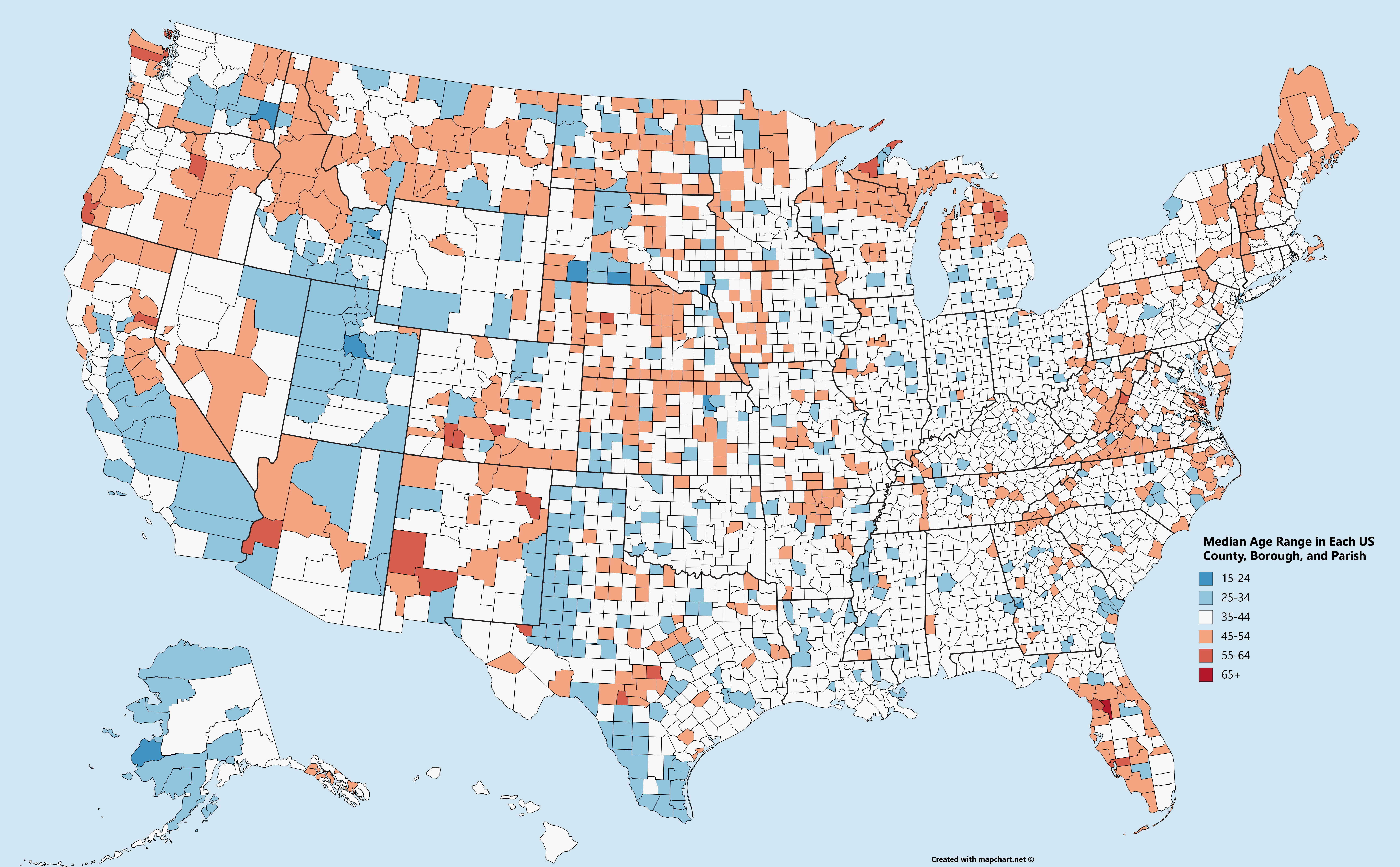 Mapped: The Median Age in Every U.S. County