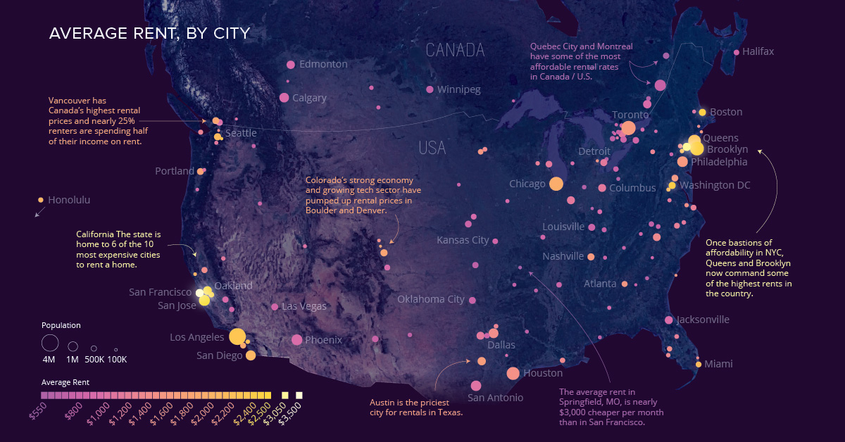 Visualizing the Cost of Rent in 140  North American Cities - 68