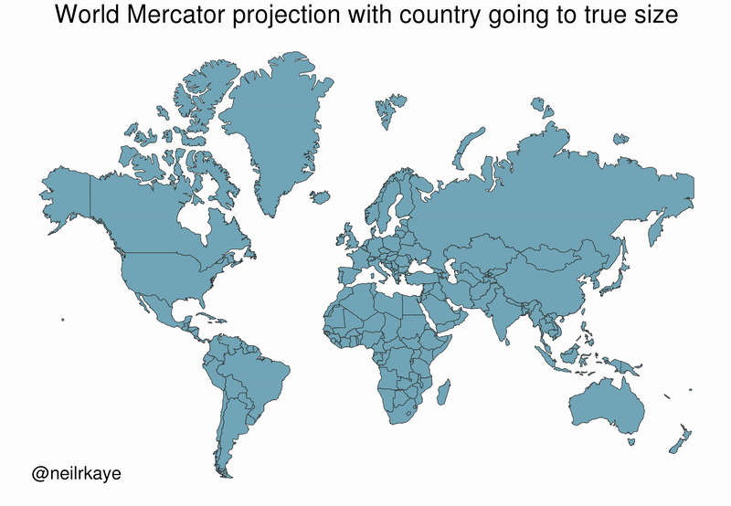 Mercator Misconceptions: Clever Map Shows the True Size of Countries