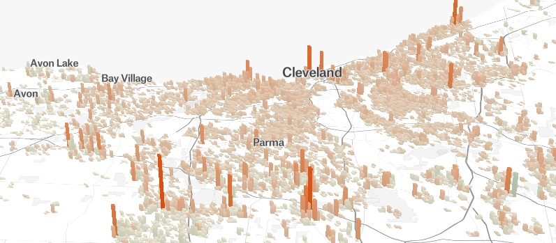 cleveland population decline map