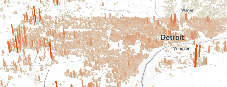 Detroit population decline map