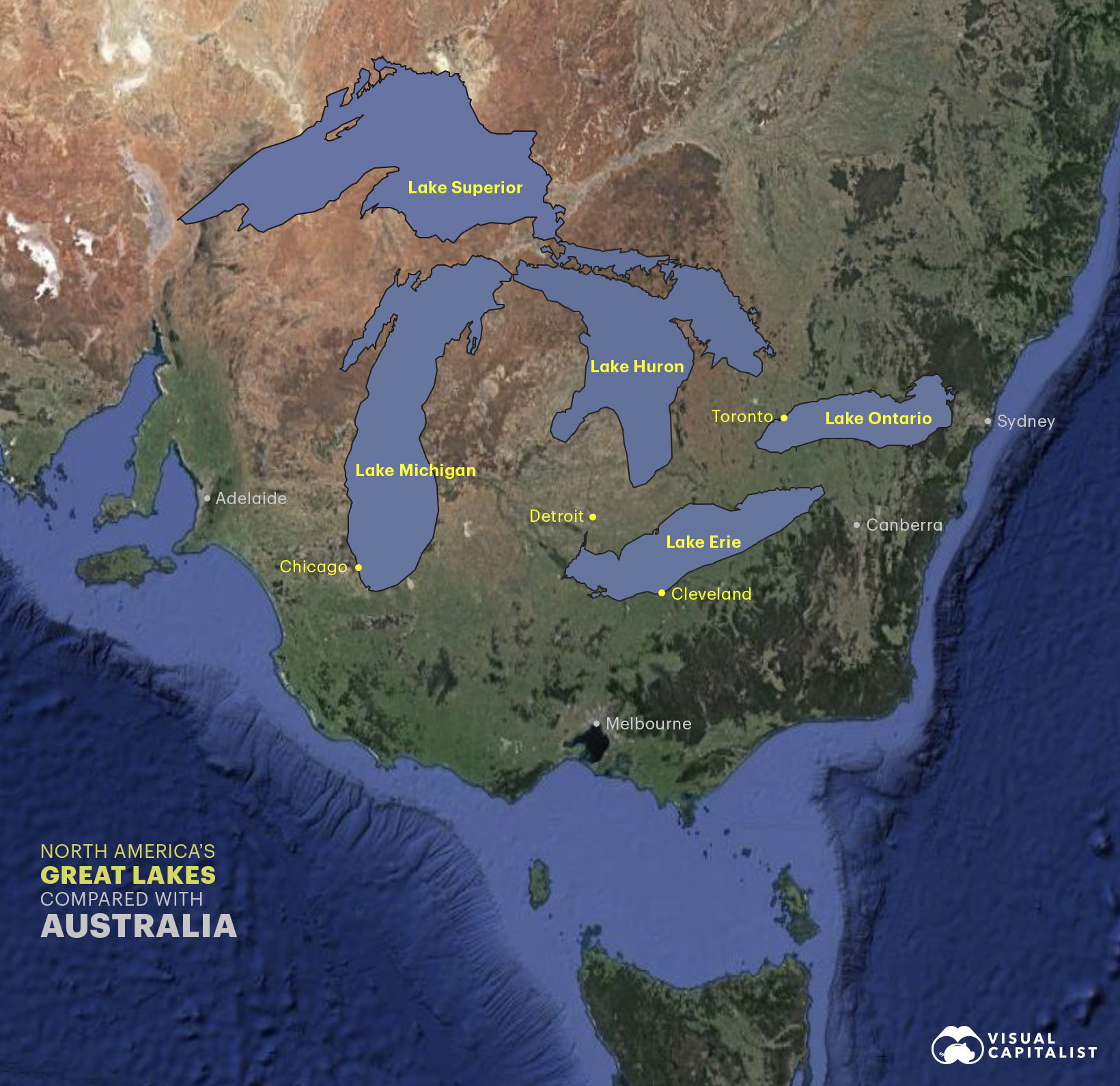 great lakes compared with Australia