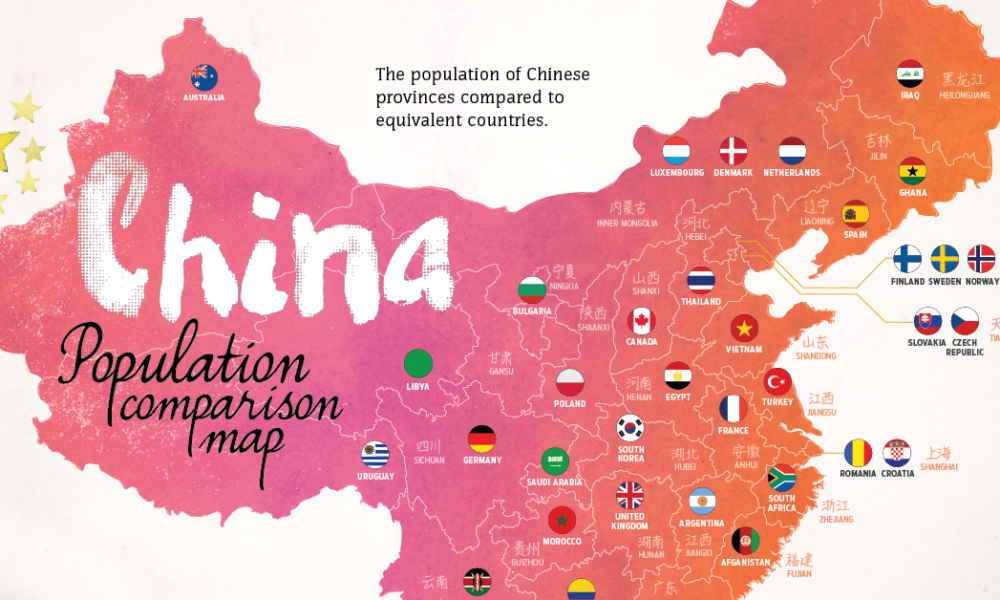 Map China S Provinces Rival Countries In Population Size