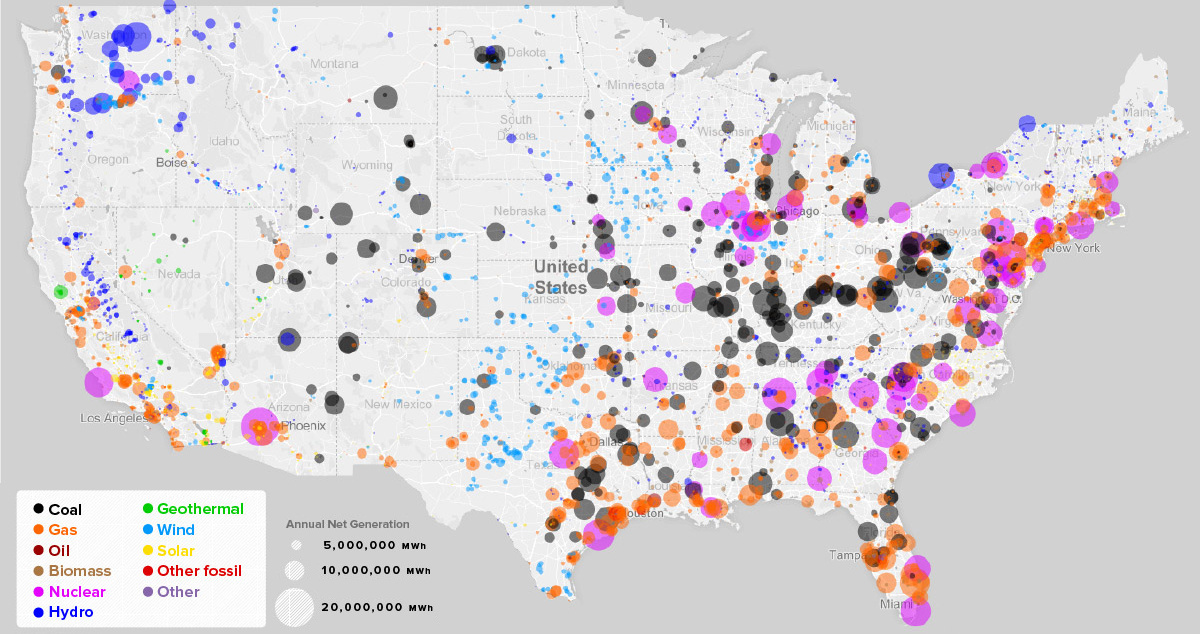 Map Shows Every Plant in the United States