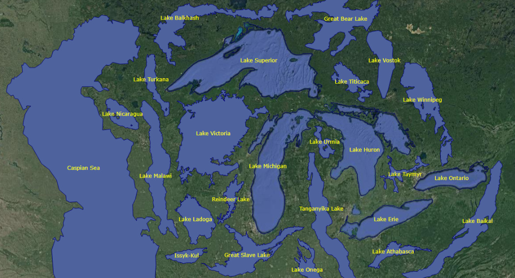 Infographic: The World's 25 Largest Lakes, Side by Side