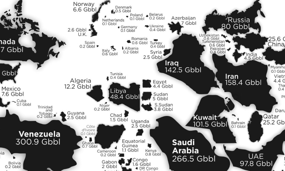 Mapa de los países con más reservas de petróleo [Eng]