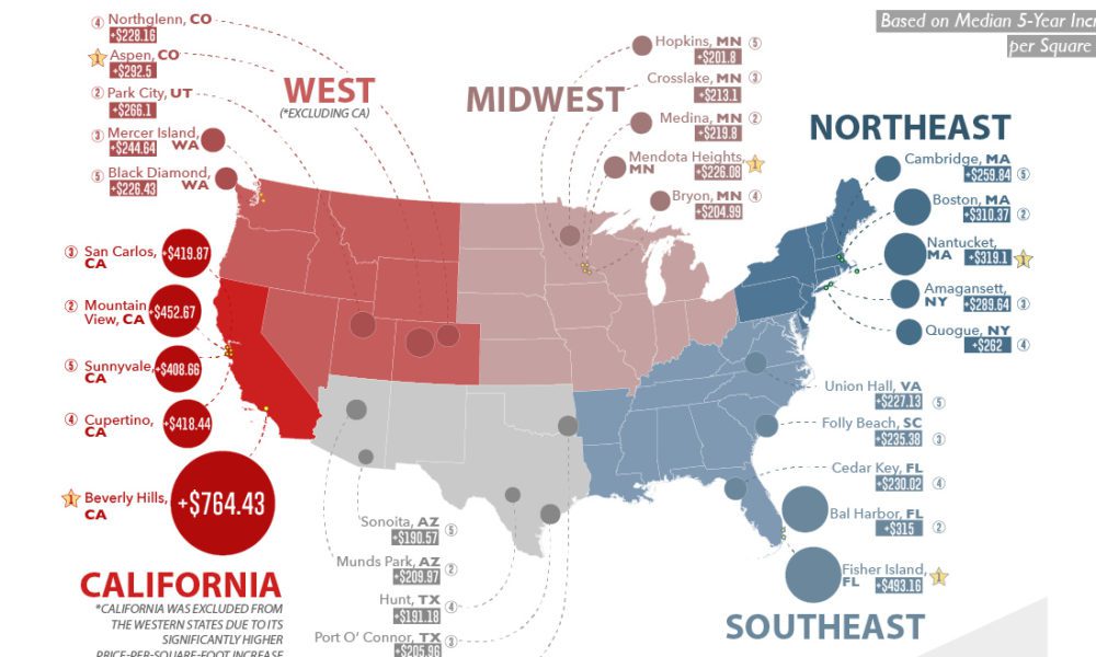 Mapped Where Real Estate Prices are Rising the Fastest