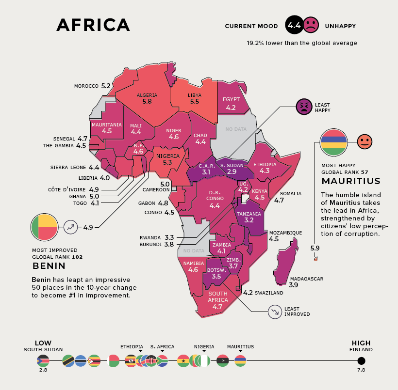 happiness africa map