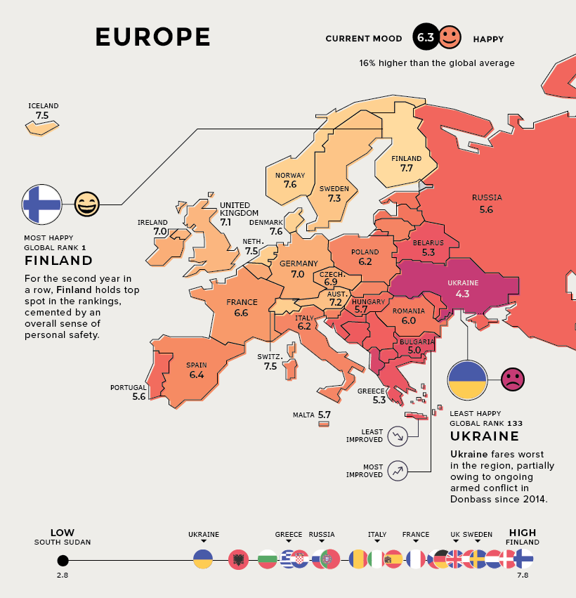 happiness europe map