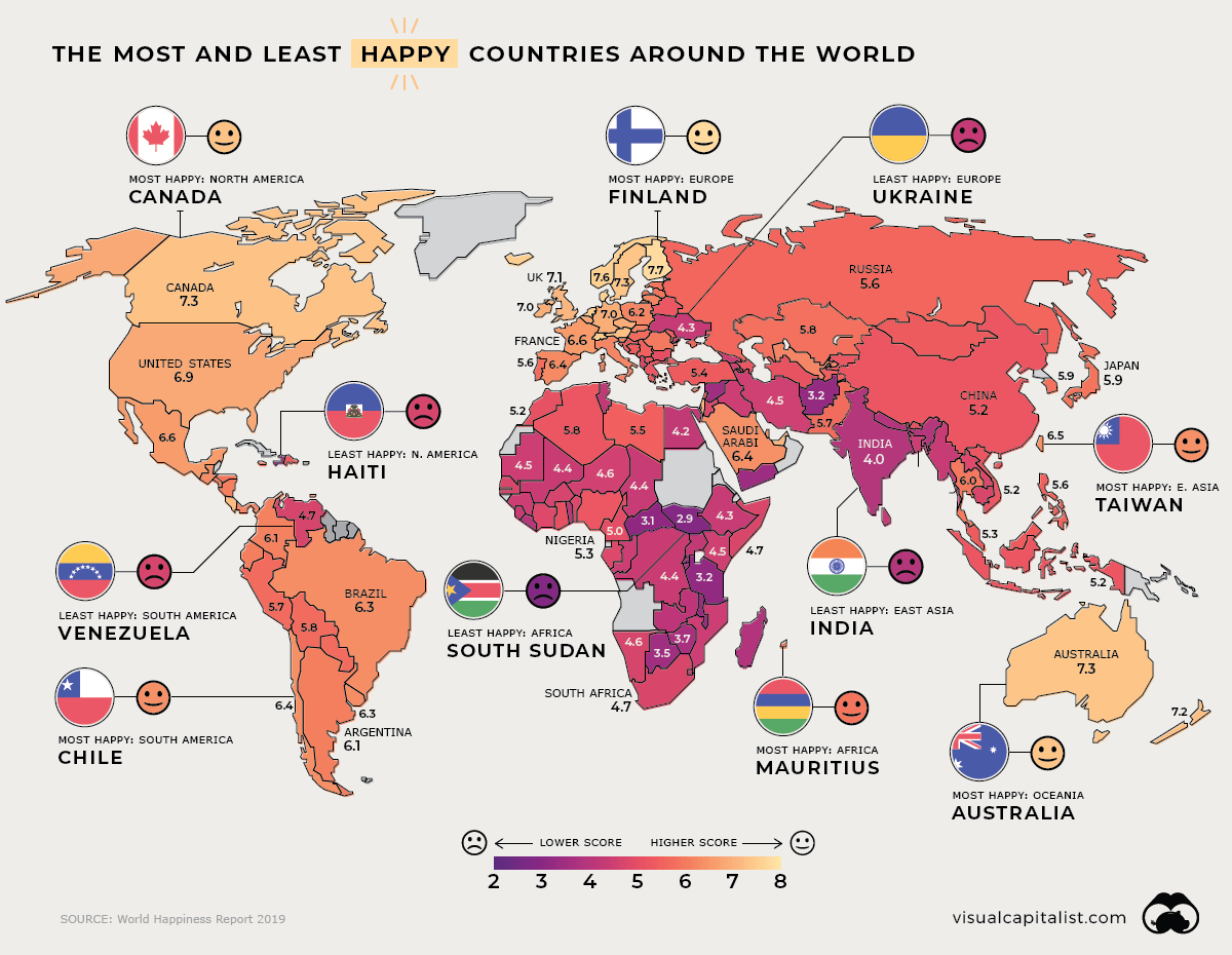 Visualizing the Happiest Country on Every Continent