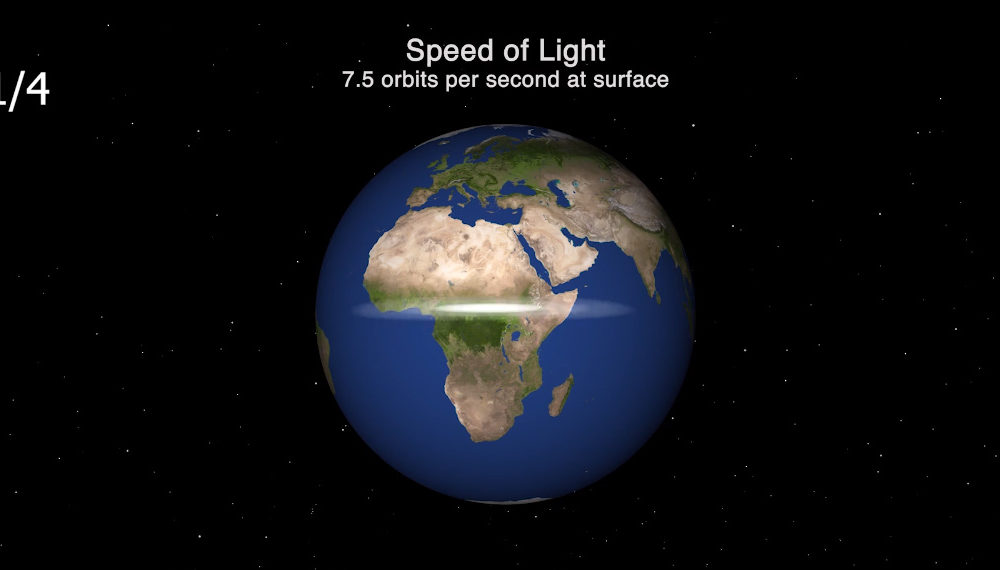 travel time of light from moon to earth