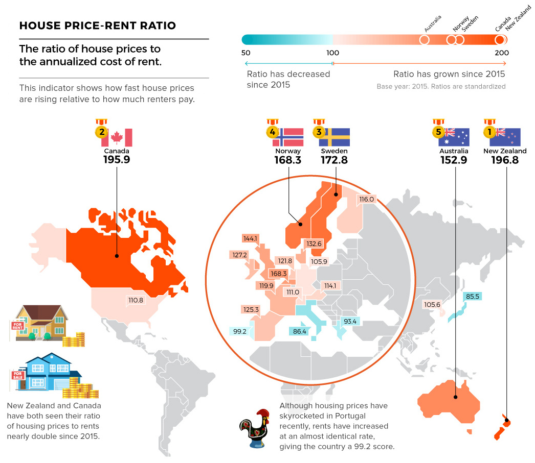 Mapped: The Countries With the Highest Housing Bubble Risks
