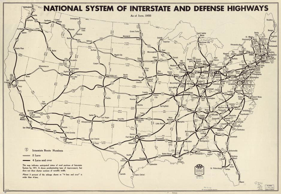 Map of the US Interstate System