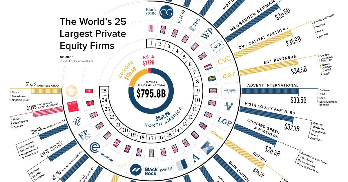 Visualizing the 25 Largest Private Equity Firms in the World