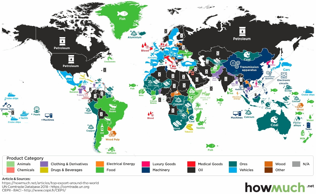 Mapped: The Top Export in Every Country