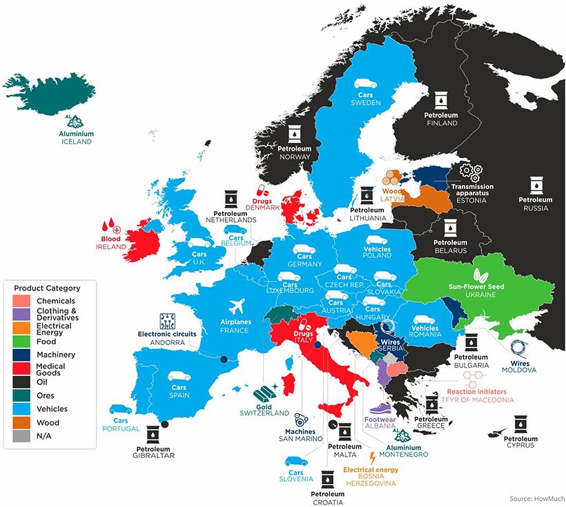 Mapped: Visualizing the Top Export in Every Country