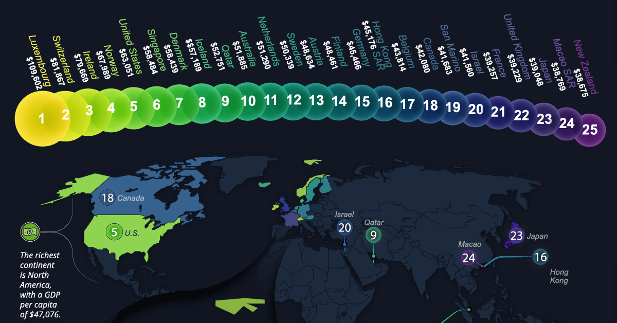 Mapped The 25 Richest Countries in the World Visual Capitalist