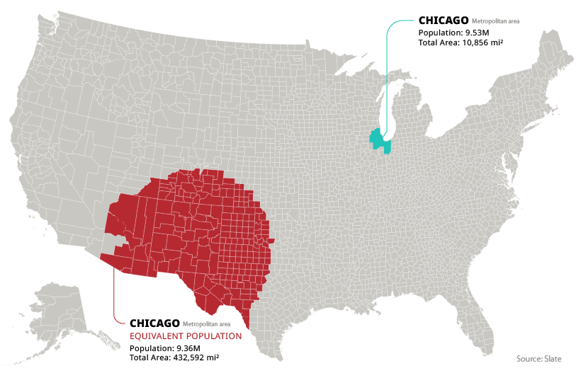 chicago population density equivalent map
