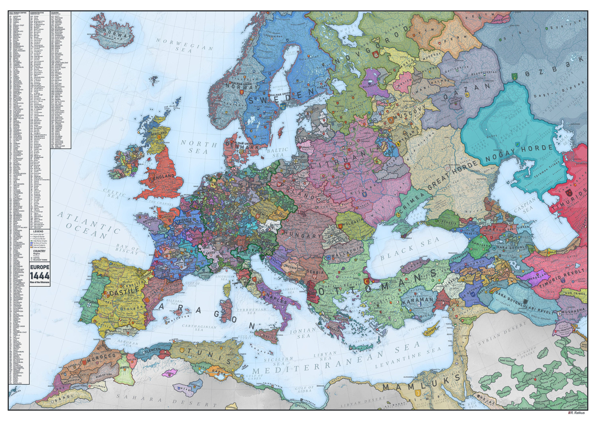 Europe in 1444