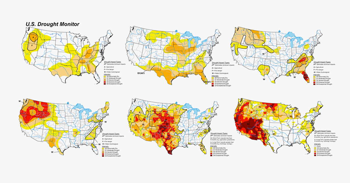 Animated Map U.S. Droughts Over the Last 20 Years