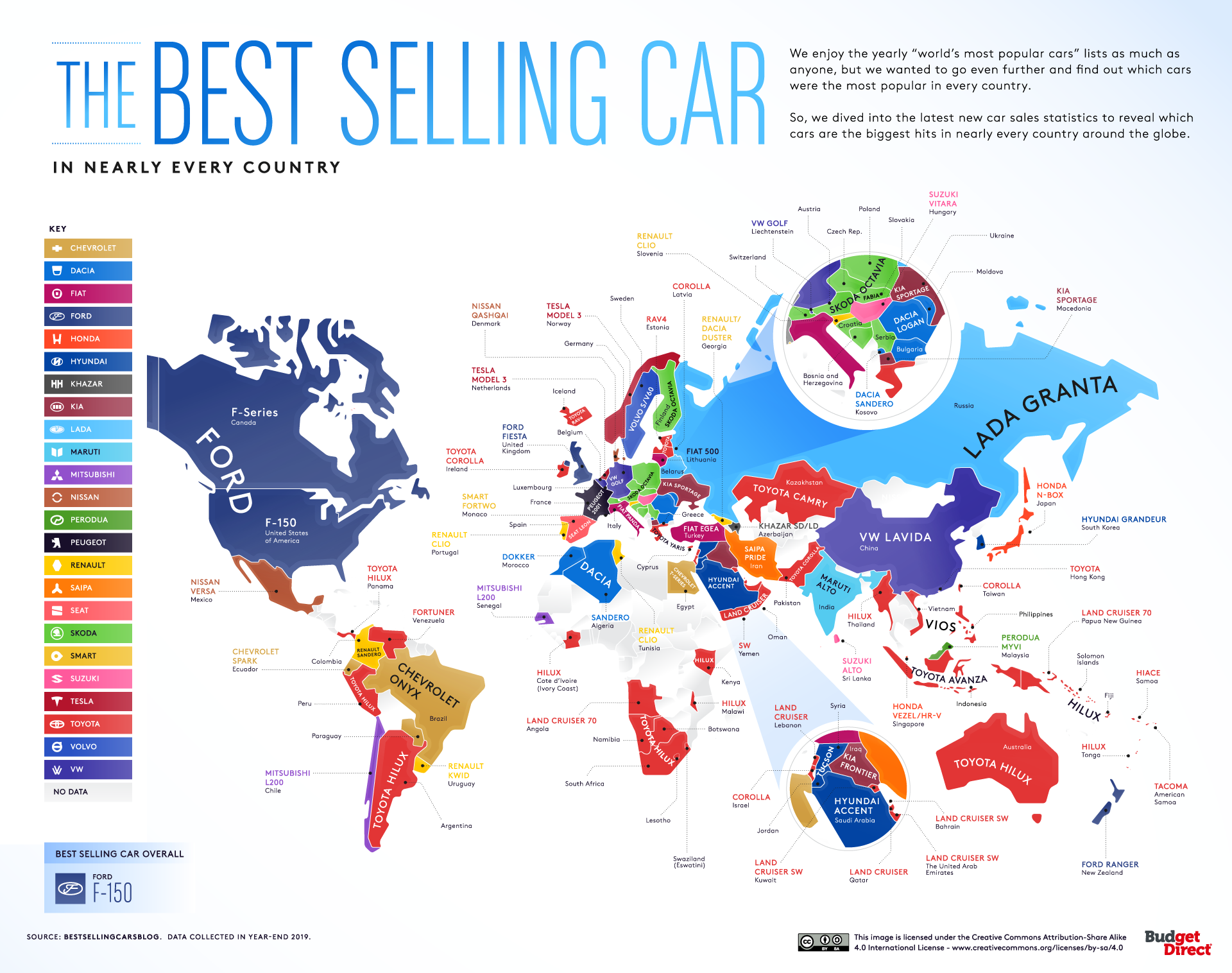 Map of Best-Selling Vehicles in the World Full