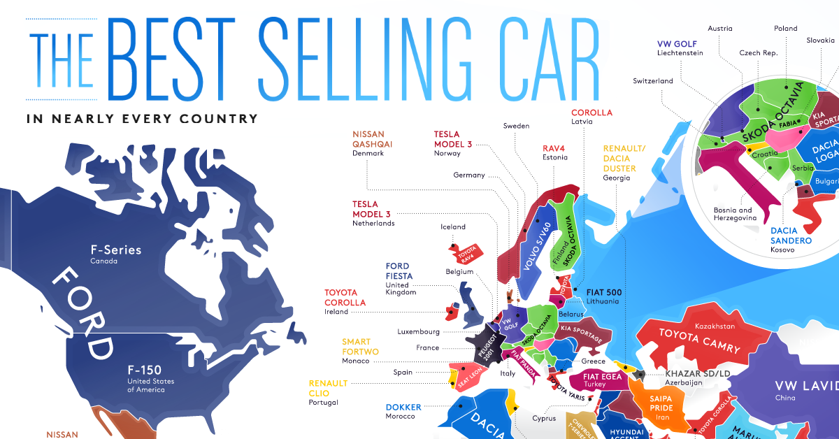 Map Best-Selling Vehicles in the World Share