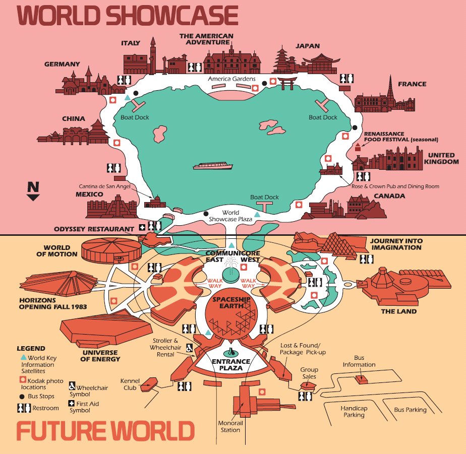 disney world epcot map 1982