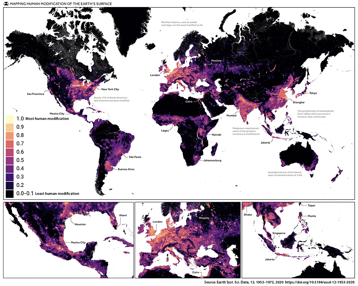 mapping human impact on earths surface