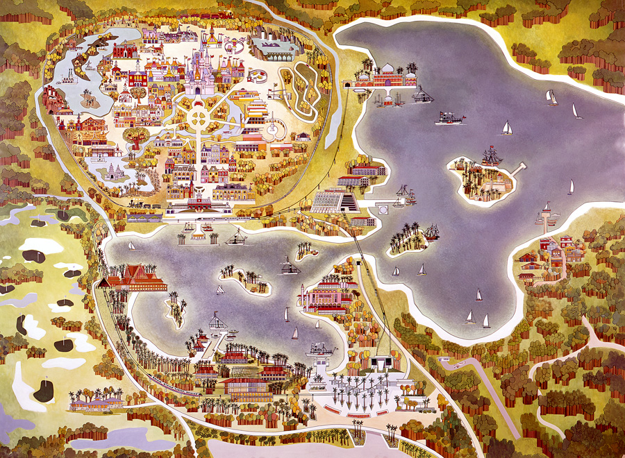 Seven Seas Lagoon Disney World 1971 plan map