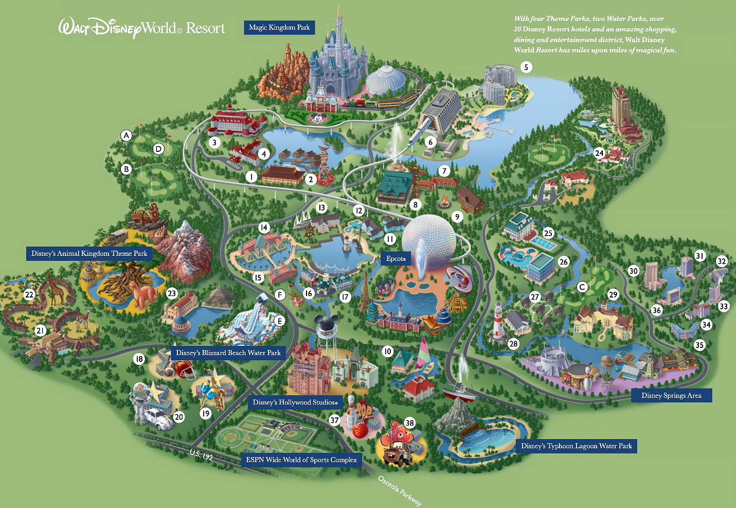 Walt Disney World map 2021