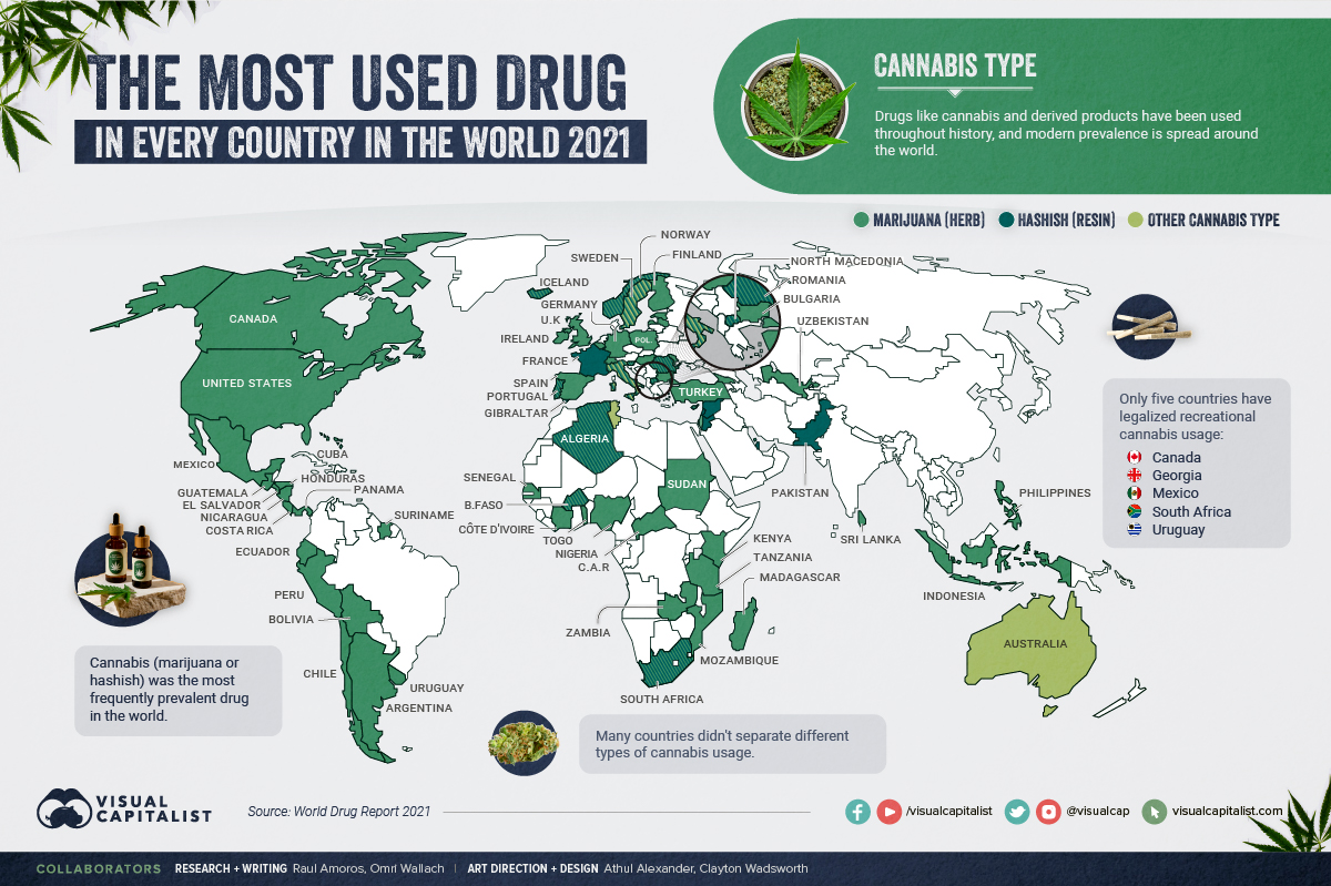 Mapped: The Most Common Illicit Drugs in the World