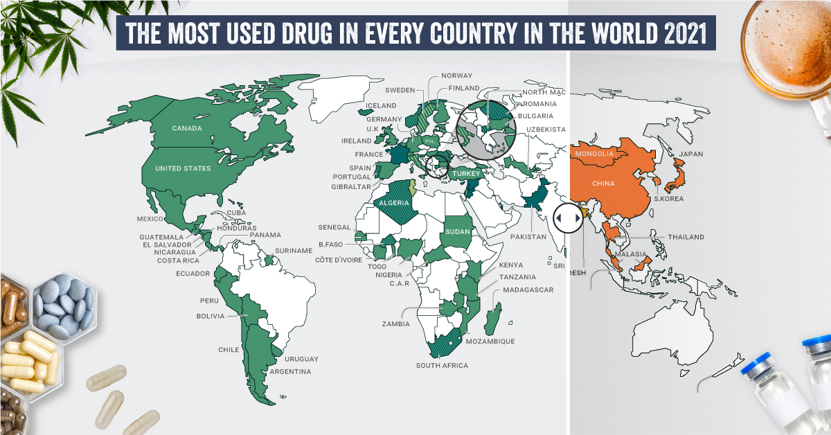 Mapped The Most Common Illicit Drugs In The World Jellyfishnews