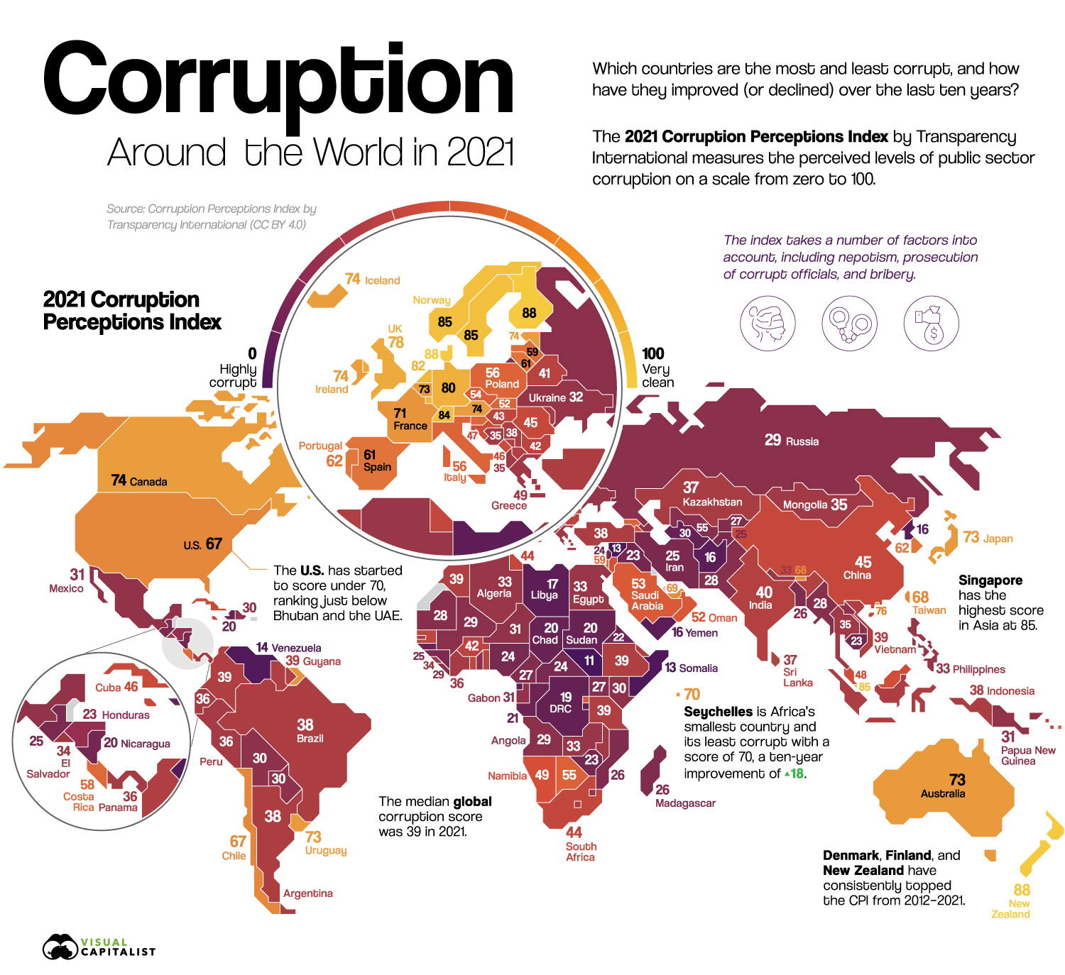 Mapped: Corruption in Countries Around the World