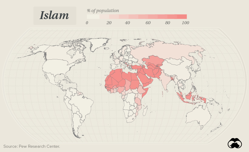 Mapped  The World s Major Religions  by Distribution - 36