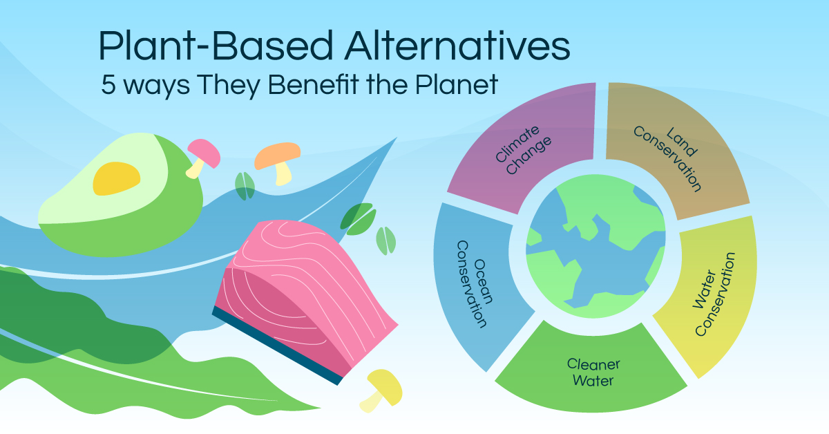 Visualizing the benefits of plant-based alternatives.