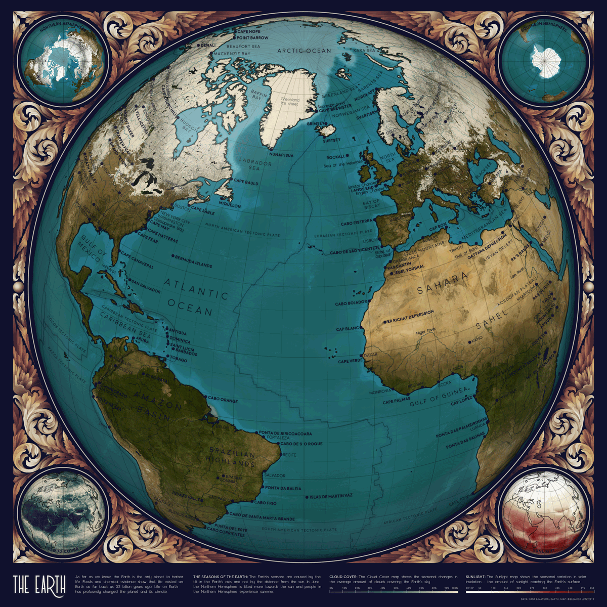 Animated Map of Earth Throughout the Seasons