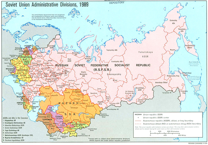 USSR Administrative Division 1989