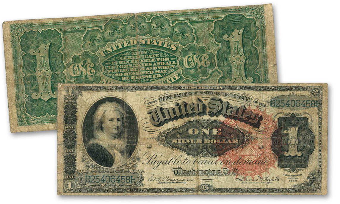 martha washington 1 dollar silver note