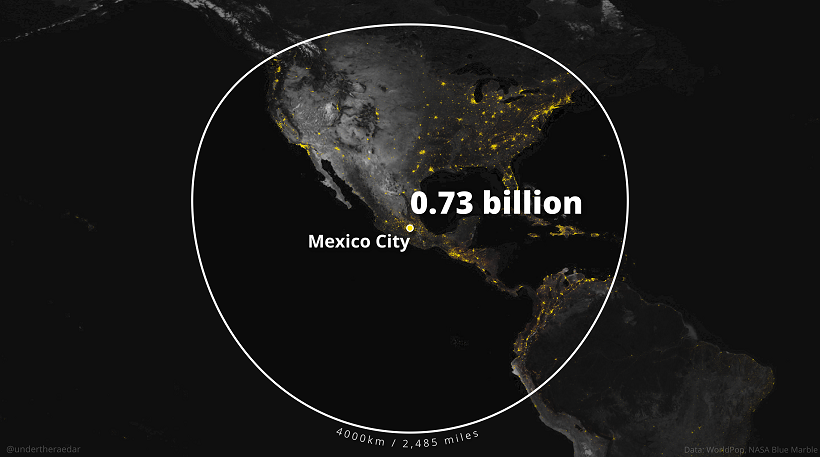 Populated Area Circles - Mexico City